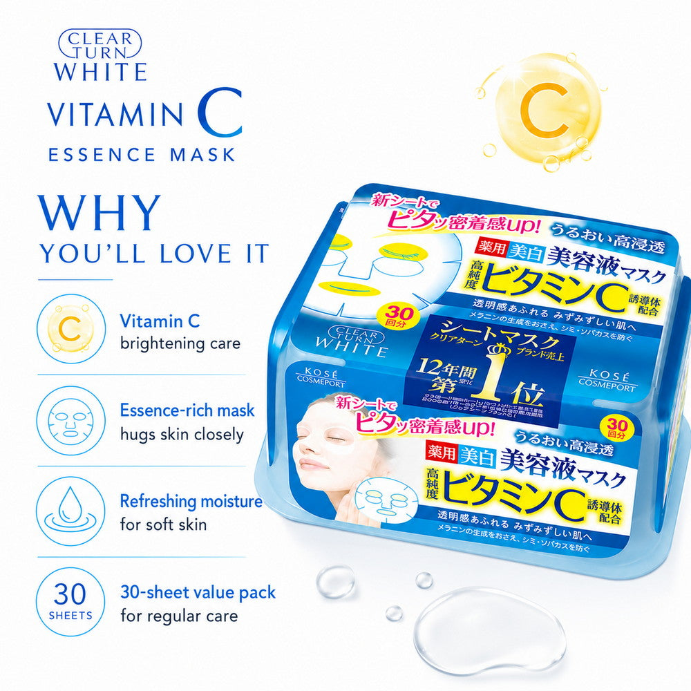 Clear Turn Vitamin C Essence Mask 30 pcs