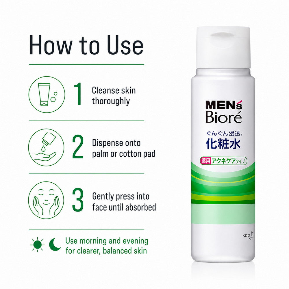 Men's Biore Penetration Toner Medicinal Acne Care 180ml
