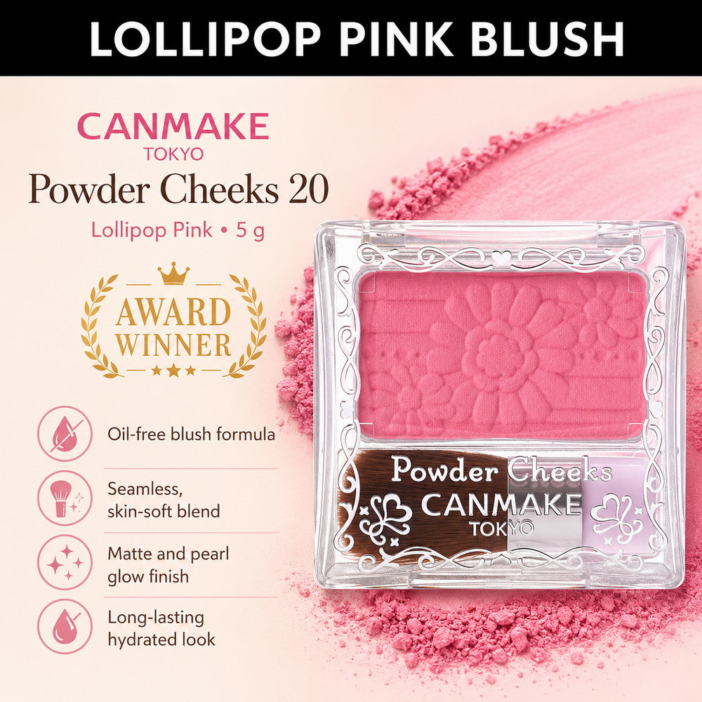 CANMAKE TOKYO Powder Cheeks 20 Lollipop Pink 5 g