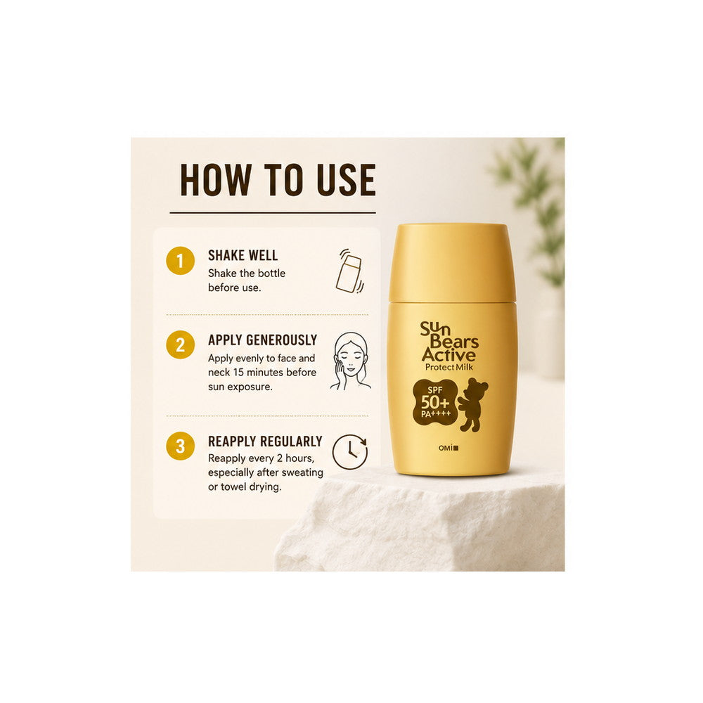 Menturm Sun Bears  Active Protect Milk Sunscreen SPF50+ PA++++ 30g