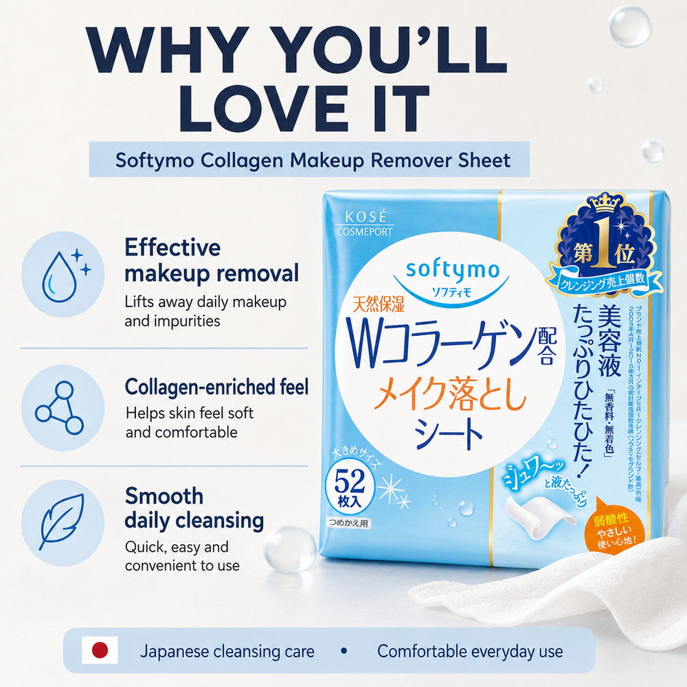 Softymo Collagen Makeup Remover Sheet 52 sheets