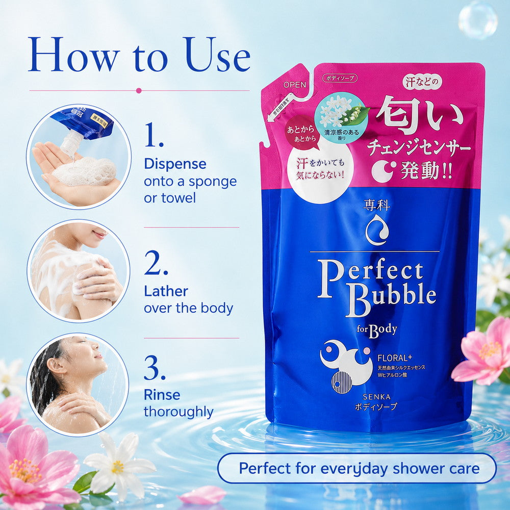 Senka Perfect Bubble for Body Floral Plus Body Wash 350ml