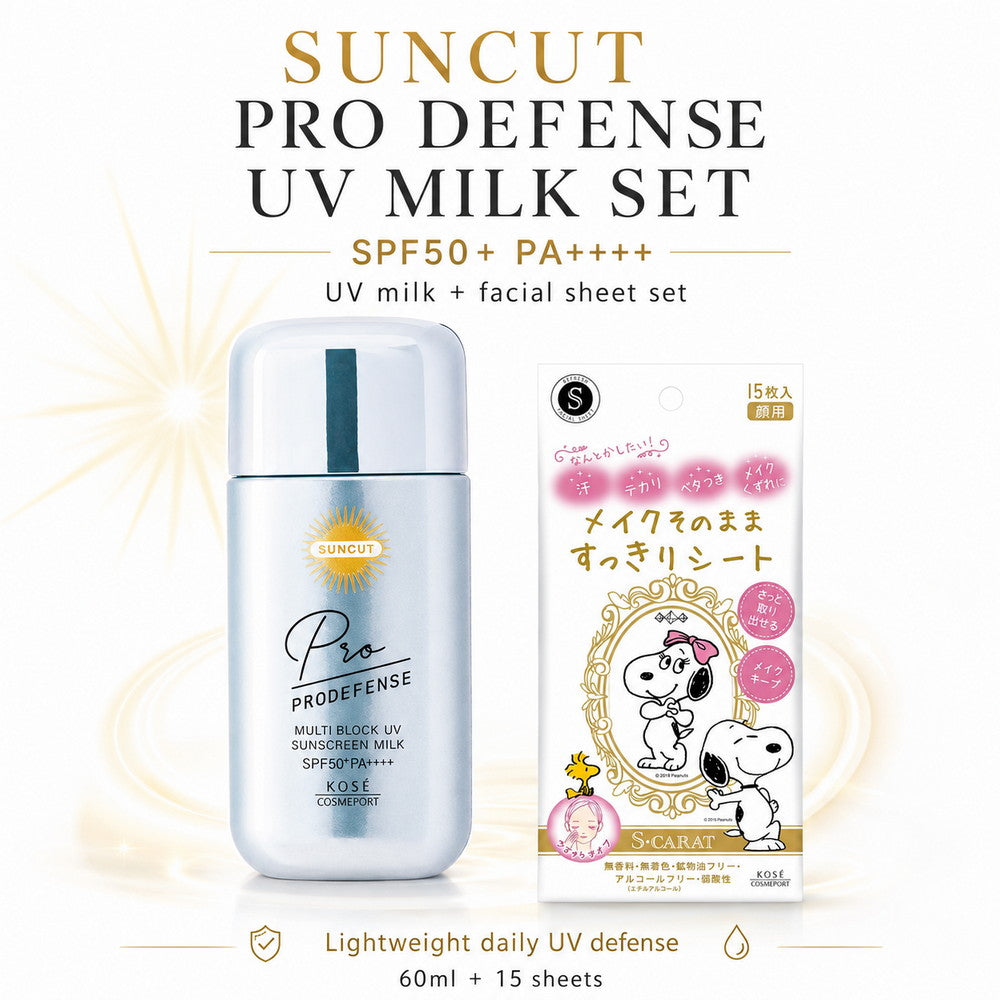 Suncut Pro Defense Multi-Block UV Milk + S-carat Facial Sheet Set 60ml + 15 Sheets