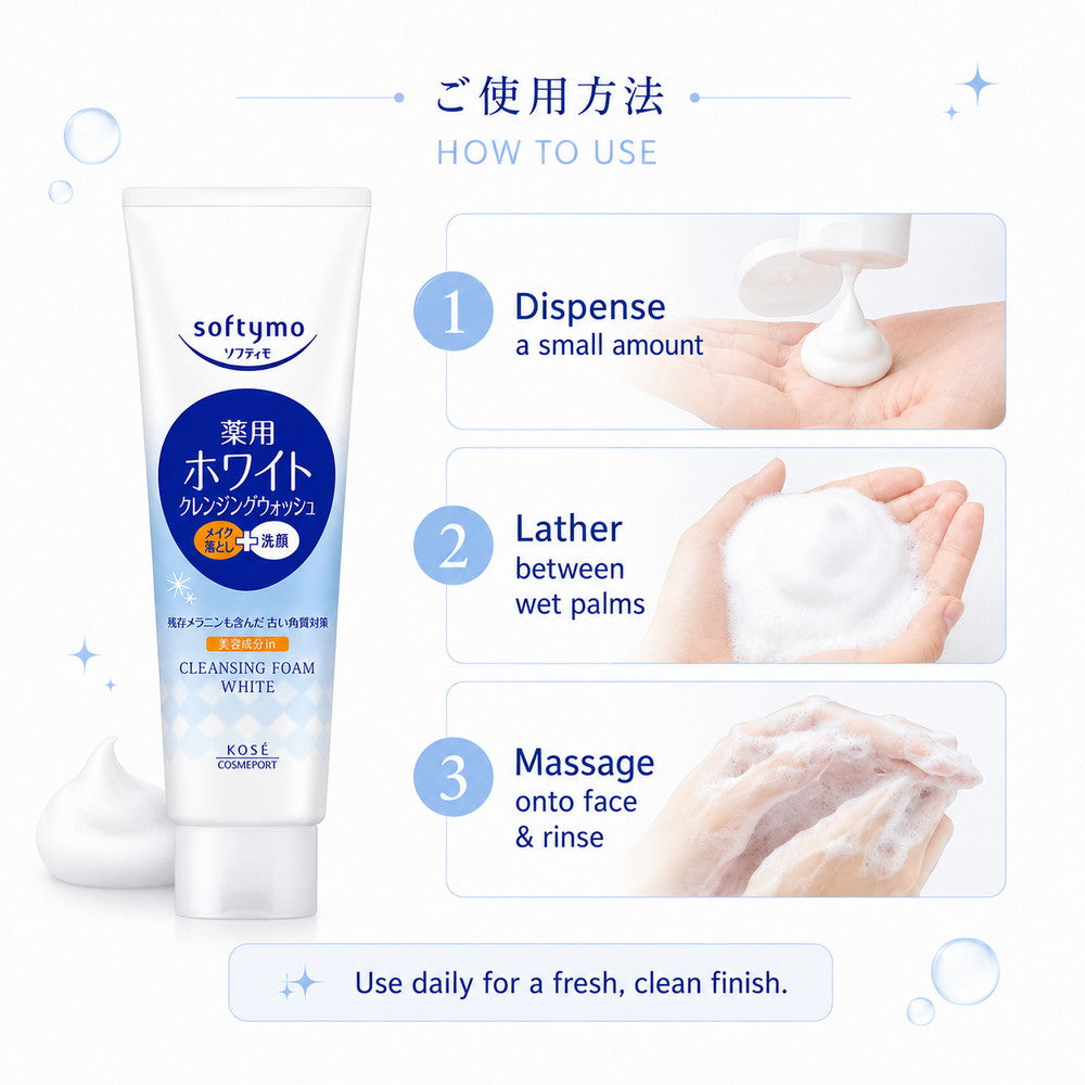 Softymo  Medicinal White Cleansing Foam Facial Wash 190g