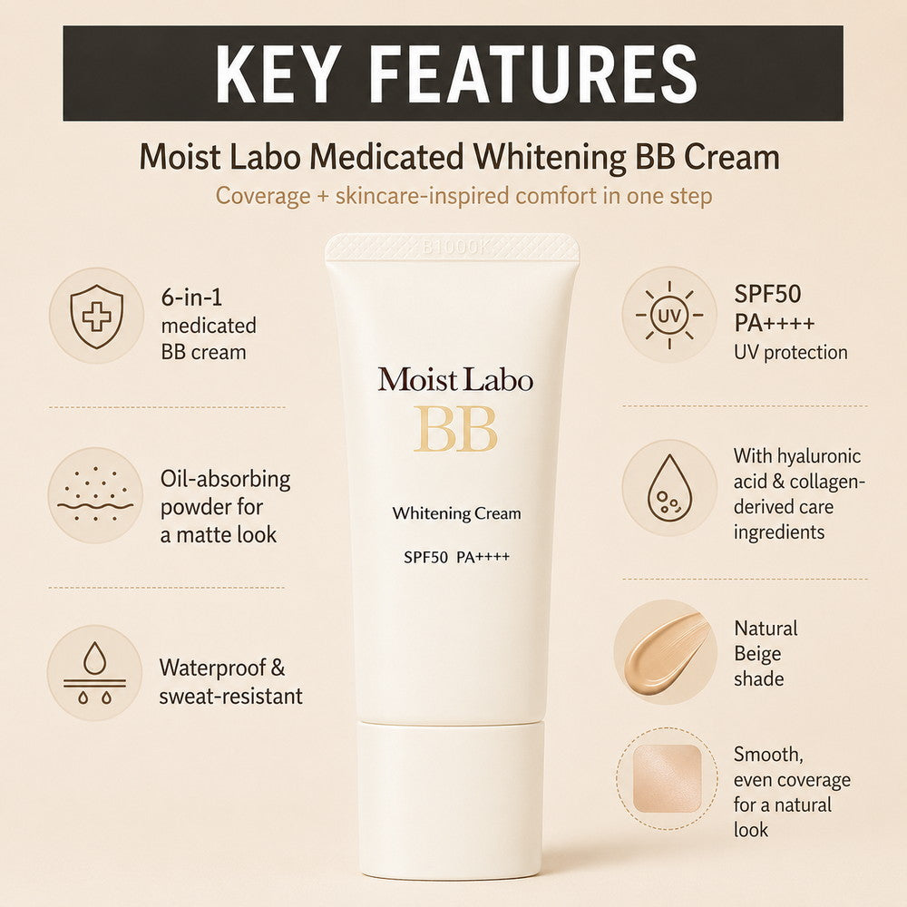 Moist Labo Medicated Whitening BB Cream (Natural Beige) 30g