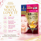 Clear Turn Premium Royal Jelly Face Mask Hyaluronic Acid 4 Sheets